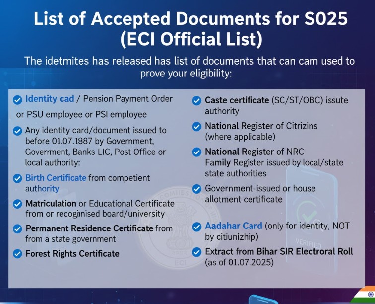 SIR Process Documents Lists