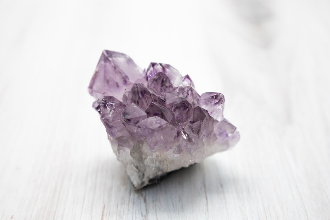 Purple amethyst crystal cluster, the February birthstone and Aquarius love gemstone