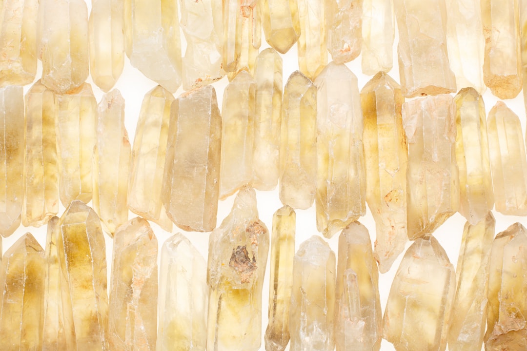 Bright citrine crystal points, a joy and communication stone for Gemini