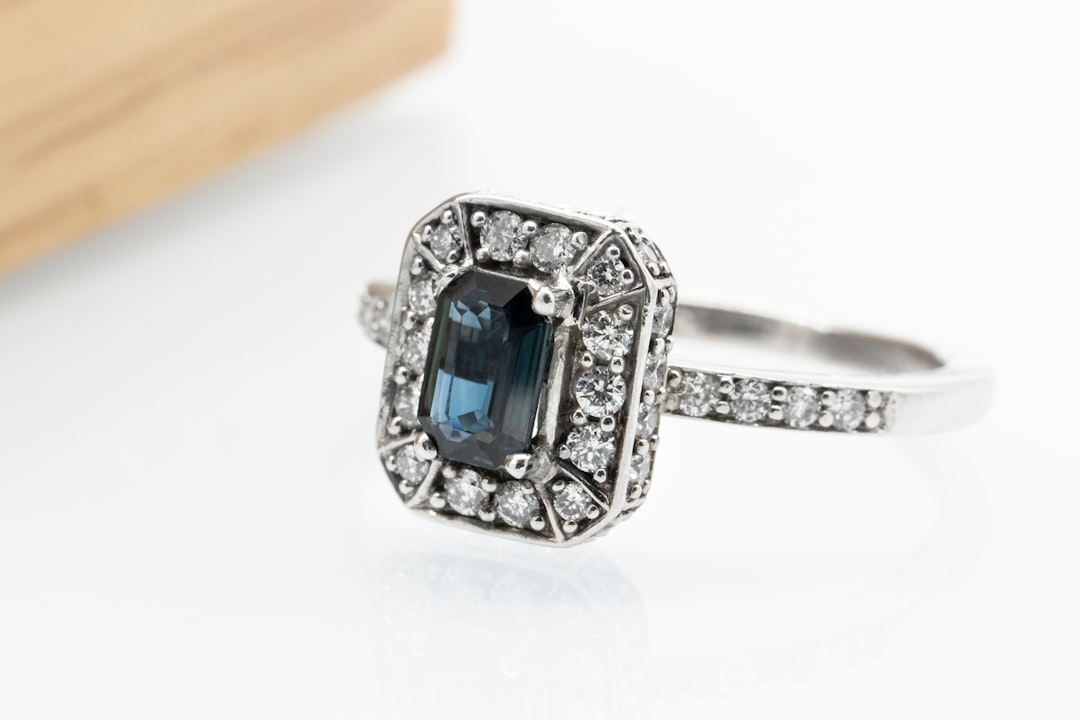 White gold ring combining diamond and blue sapphire — the best of both 10th anniversary stones