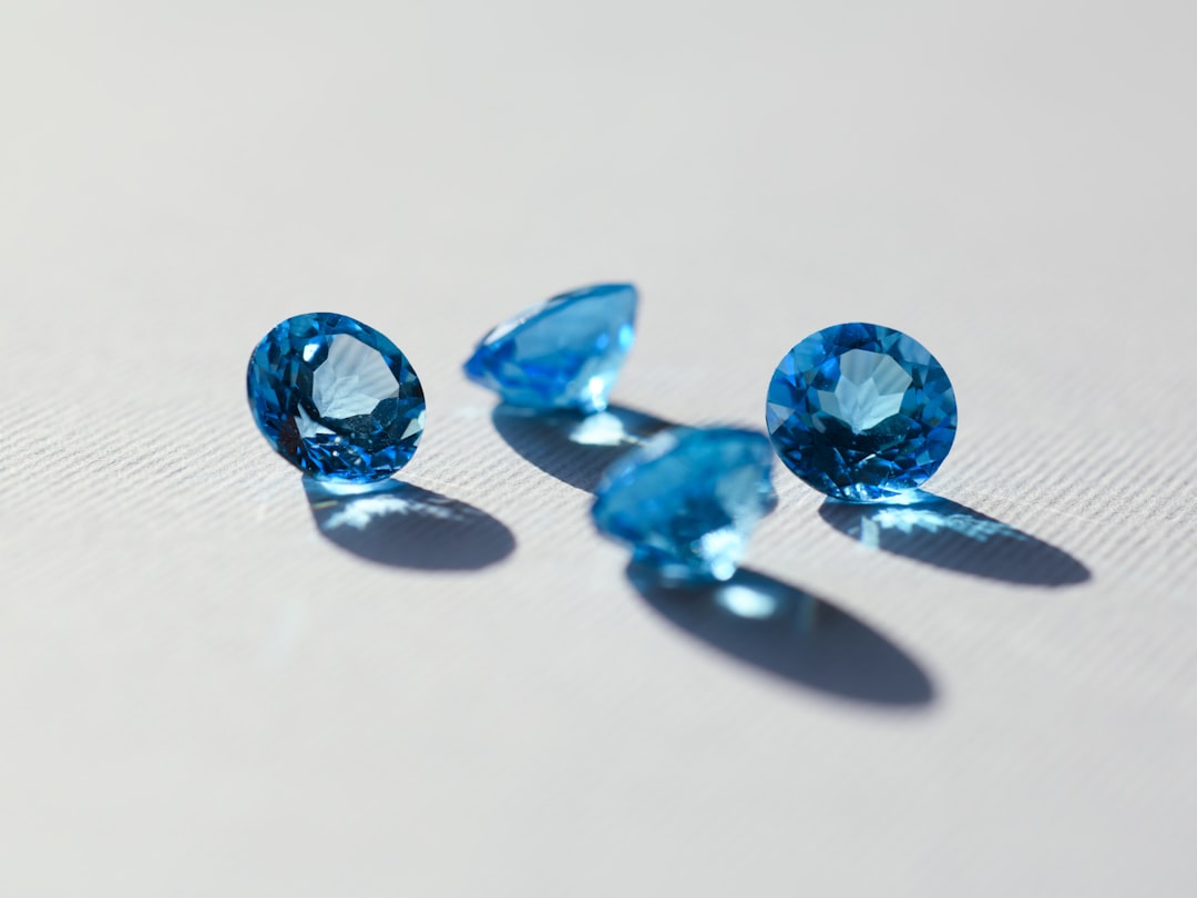 Blue gemstone in the aquamarine color family, a birthstone for Pisces