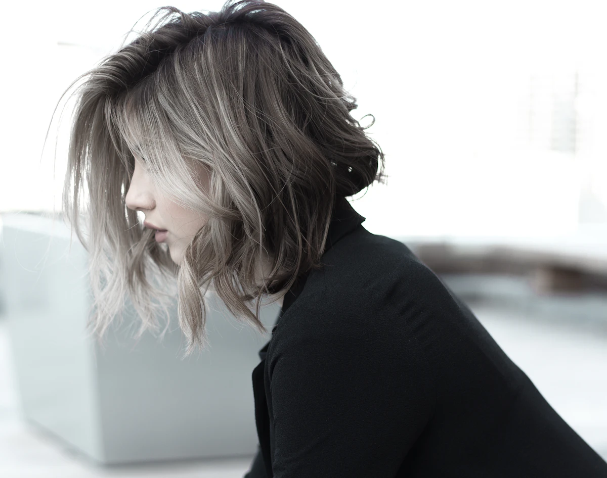 Woman with a short bob haircut