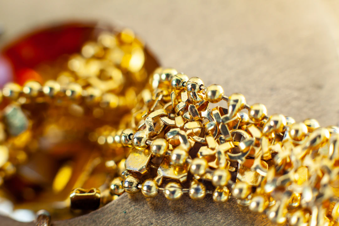 Close up of solid gold jewelry — tactile substantial pieces suit Taurus women