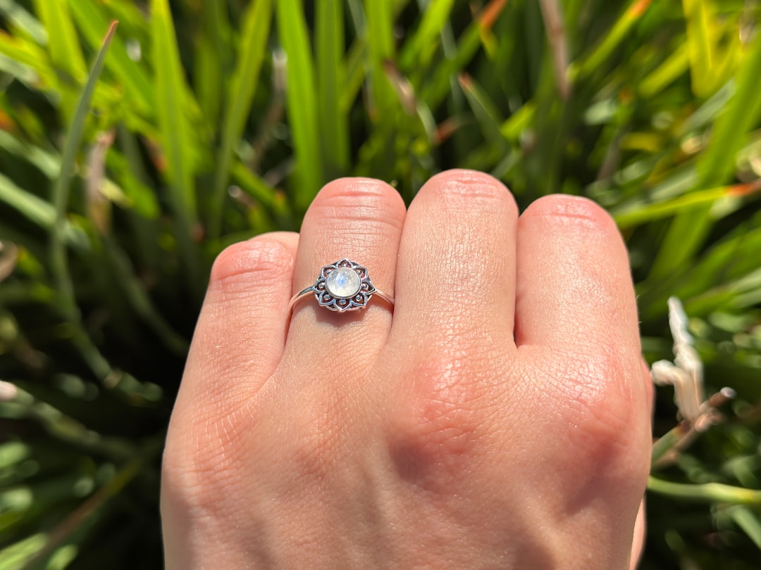 Oxidised sterling silver moonstone ring, a dreamy love gemstone for Pisces