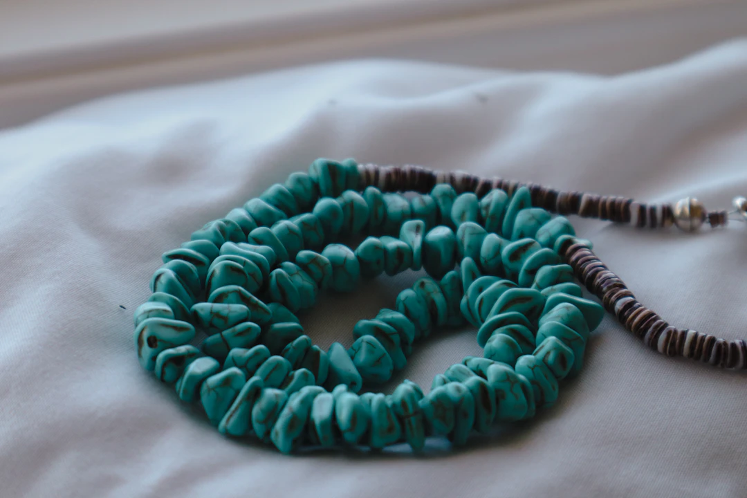 Turquoise beaded necklace — the December birthstone loved by Sagittarius women